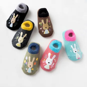Pamuk Bebek Erkek Kız Çorap Kauçuk kaymaz Kat Çorap Karikatür Bebek Çocuk hayvanlı çoraplar Kış Sonbahar Kalınlaşmak sıcak ayakkabı