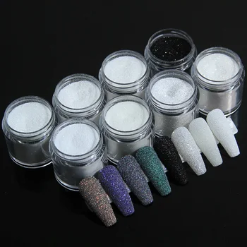 Parlak Şeker parlak tırnak tozu Şeffaf Beyaz Siyah Şeker Ceket Toz Toz Pigment Nail Art Sequins Dekorasyon Manikür