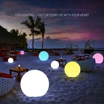 Parlayan Plaj Topu uzaktan kumandalı LED ışık Yüzme Havuzu Oyuncak 13 Renk Parlayan Top Şişme LED Plaj Topu Parti Aksesuarları