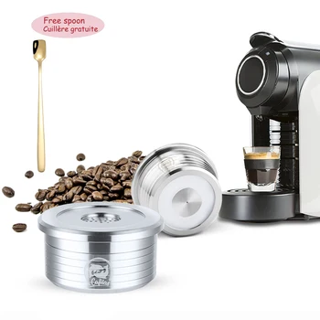 Paslanmaz Çelik Doldurulabilir Kahve Kapsül Pod yeniden kullanılabilir kahve Filtreleri Bardak Delta Q NDIQ7323 Makinesi Metal Kaşık Çekirdeği Değirmeni