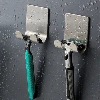 Paslanmaz Çelik Jilet Tutucu Erkek Tıraş Makinesi Raf tıraş bıçağı Depolama Rafı Çok Amaçlı Kendinden yapışkanlı Depolama Kanca Banyo Araçları