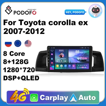 Podofo Android 11 Araba Radyo Toyota Corolla ex 2007-2012 İçin Multimedya Video Oynatıcı GPS 2din Carplay Otomatik AI Ses Stereo 2 Din