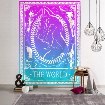 Renkli Tarot Goblen Duvar Asılı Hint Mandala Büyücülük Bohemian Hippi Kehanet yatak çarşafı Ev Dekor