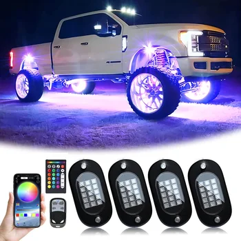 RGB araba Underglow ışık LED kaya lamba çok renkli Neon Bluetooth RF APP uzaktan kumanda İle OffRoad araba kamyon SUV ATV UTV