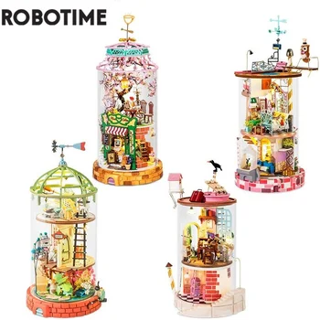Robotime Rolife Bebek Evi DIY Gizemli Dünya Evi Mobilya Çocuk Yetişkin Minyatür Dollhouse Ahşap Kitleri Oyuncaklar Hediyeler