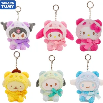 Sanrio peluş oyuncaklar Kawaii Hello Kitty Kuromi benim melodi Sevimli Sırt Çantası Dekor Anahtarlık Panda oyuncak bebekler Çocuklar için Paskalya Hediye