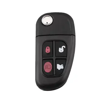 Siyah Anahtarsız giriş Uzaktan Araba Anahtarı Fob Jaguar S X XK8 XJR XJ8 XJ6 Yedek 4 Düğmeler ABS Metal Araba Anahtarı Kabuk Durumda