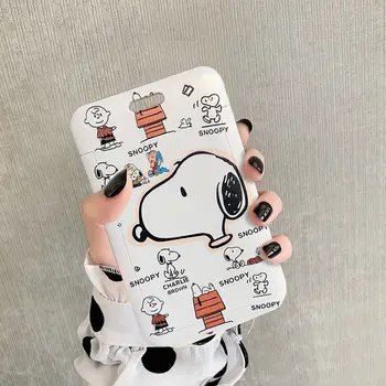 Snoopys Kız Asılı Boyun Şeffaf rozet kart tutucu bozuk para cüzdanı Yemek Kartı Kapağı okul çantası Kolye Anahtarlık Doğum Günü Hediyeleri