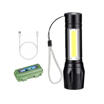 Su geçirmez LED el feneri Flaş Torch Lambası 2000 Lümen Fener Kamp için Q5 Dahili 14500 USB şarj edilebilir pil C1