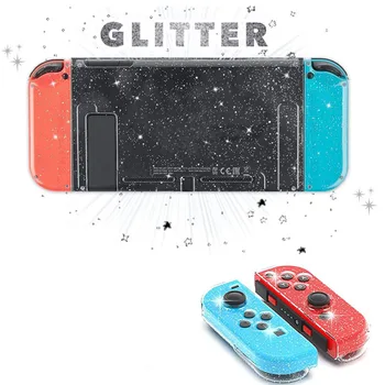 Temizle Glitter TPU Yumuşak Kılıf Koruyucu Kapak Bling Kabuk Nintendo Anahtarı NS Joycon Denetleyici Şeffaf Silikon Koruyucu