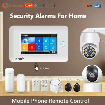TUYA Akıllı Güvenlik Alarmları Ev WİFİ kablosuz ev alarmı APP Uzaktan Kumanda Alexa İle Uyumlu Ev Alarm Sistemleri