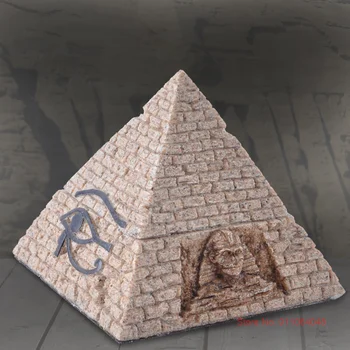 Vintage Mısır piramidi Takı Depolama Alyans Kutusu 3D Kabartma Şekil Antik Mısır Bina Modeli Masa Dekorasyon Süs