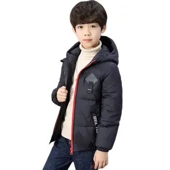 Yeni 2022 Kış Polyester Ceket Erkek Kore Versiyonu Kalınlaşmak Sıcak Tutmak Pamuk Ceket Kapşonlu Casual Slim çocuk giyim