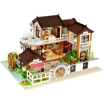 Yeni Diy Minyatür Dollhouse Ahşap Minyatür El Yapımı Bebek Evleri Mobilya Modeli Kitleri Kutusu El Yapımı Oyuncaklar Çocuk Kız Hediyeler İçin