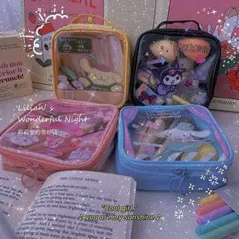 Yeni Sanrio Melodi Kuromi Kt Cinnamoroll Kalem Kutusu Su Geçirmez Kozmetik Çantası saklama çantası Karikatür Kız Hediye İyi Ürünler