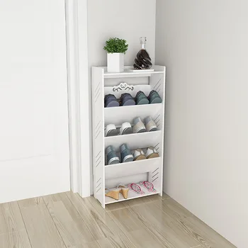 Yeni stil ev basit mini küçük ayakkabı rafı dar kapı süper ince ayakkabı ark yerden tasarruf sağlar çok katmanlı