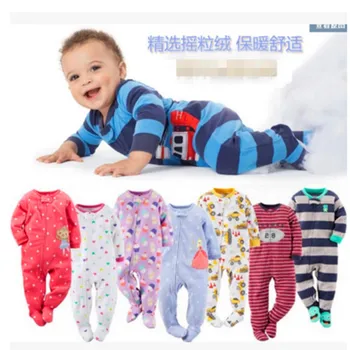 Çocuk erkek ve kız polar Siyam tırmanma giyim ile ayak sıcak pijama bebek leotard Romper çanta osuruk uzun tırmanmaya