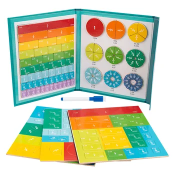 Çocuk Manyetik Kesir Öğrenme Matematik Oyuncaklar Ahşap Kesir Kitap Seti Cemaat Öğretim Yardımcıları Aritmetik Öğrenme Eğitici Oyuncaklar