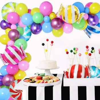 Şeker Balon Garland Kemer Şeker arazi Parti Süslemeleri Doğum Günü Bebek Duş Noel Tatlı Şeker Lolipop Balonlar